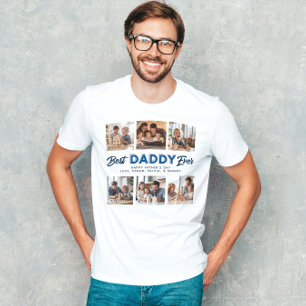 Custom Father's Day Photo Collage Best Daddy Ever T-Shirt