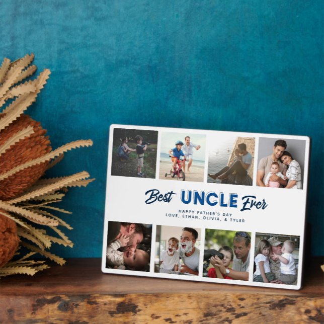 Custom Father's Day Photo Collage Best Uncle Ever Plaque (Easily personalize this Best Uncle Ever photo collage for a special Father's Day gift he'll love)