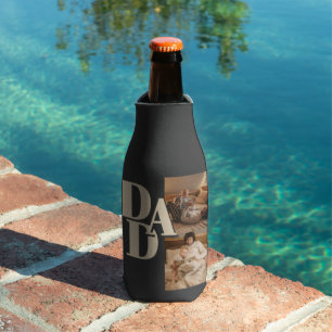 Custom Father's Day Photo Collage   DAD Letters -  Bottle Cooler