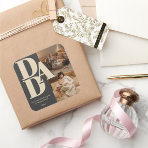 Custom Father's Day Photo Collage   DAD Letters -  Square Sticker