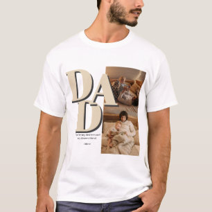 Custom Father's Day Photo Collage   DAD Letters -  T-Shirt