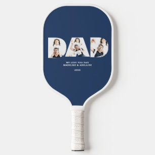 Custom Fathers Day Photo Collage Dad Personalised Pickleball Paddle