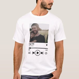 Custom Father's Day Photo Song Playlist T-Shirt