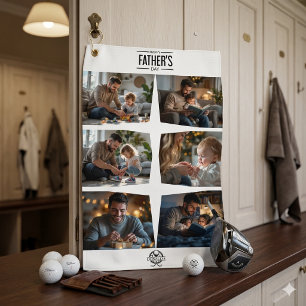Custom Father's Day Wall Decor Multi-Photo Collage Golf Towel