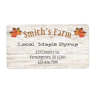 Custom Faux Cutout Maple Syrup Label