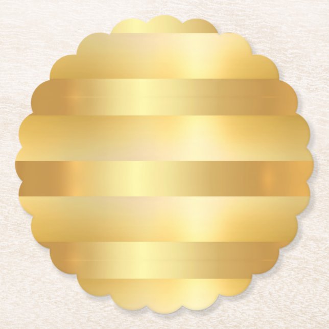 Custom Faux Gold Blank Modern Elegant Template Paper Coaster (Front)