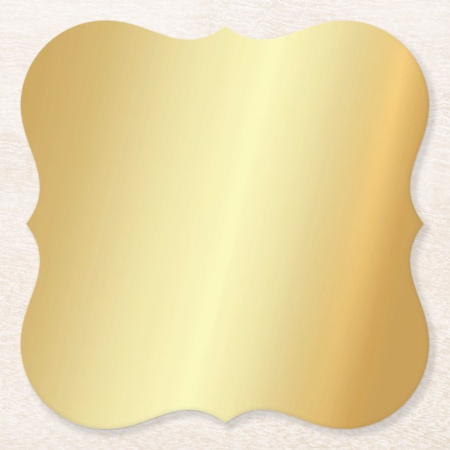 Custom Faux Gold Blank Template Elegant Modern Paper Coaster (Front)