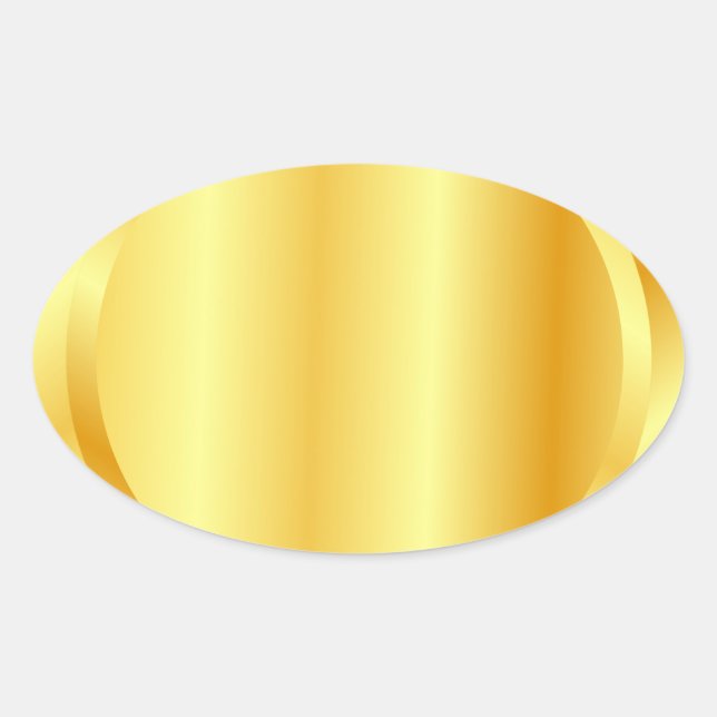 Custom Faux Gold Blank Template Metallic Look Oval Sticker (Front)