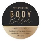 Custom Faux Gold Body Butter Product Label