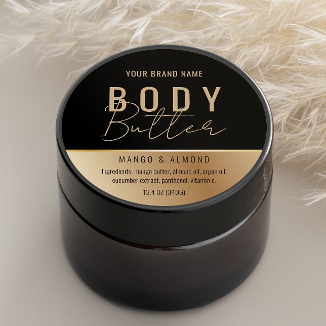 Custom Faux Gold Body Butter Product Label (Creator Uploaded)