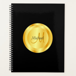 Custom Faux Gold Elegant Black Template Planner