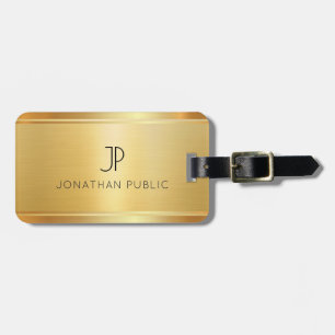Custom Faux Gold Elegant Modern Trendy Template Luggage Tag