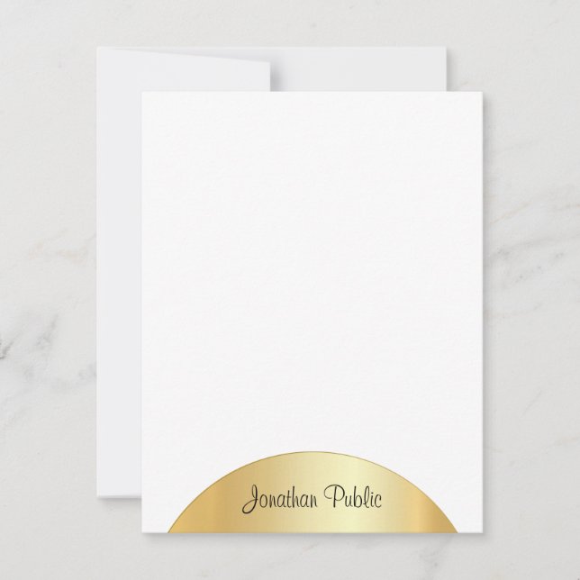 Custom Faux Gold Elegant Script Monogram Template (Front)