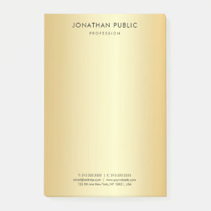 Custom Faux Gold Elegant Simple Template Modern Post-it Notes