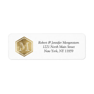 Custom Faux Gold Foil Monogram Address Labels