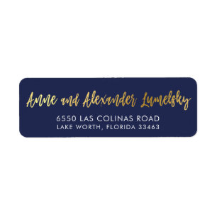 CUSTOM faux gold foil names navy + gold