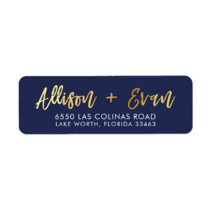 CUSTOM faux gold foil names navy + gold
