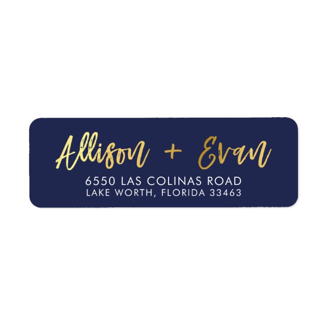 CUSTOM faux gold foil names navy + gold (Front)