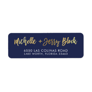CUSTOM faux gold foil names navy + gold BLOCK