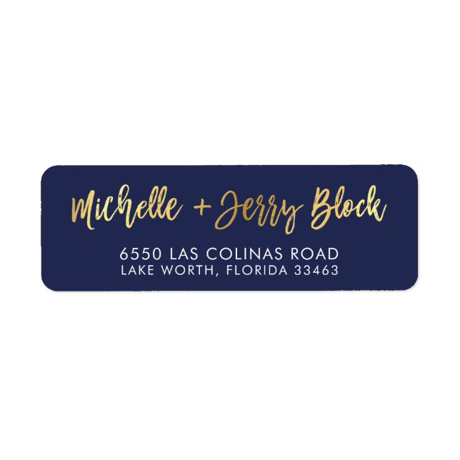 CUSTOM faux gold foil names navy + gold BLOCK (Front)