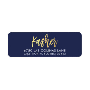 CUSTOM faux gold foil names navy + gold KASHER