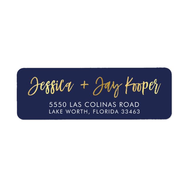 CUSTOM faux gold foil names navy + gold KOOPER (Front)