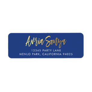 CUSTOM faux gold foil names royal blue AVRIA SONYA