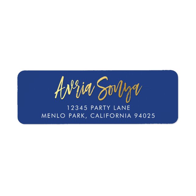 CUSTOM faux gold foil names royal blue AVRIA SONYA (Front)