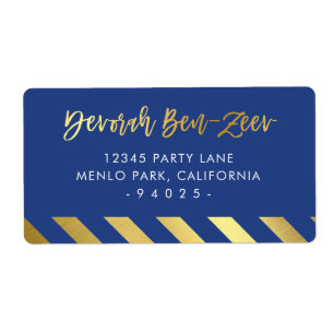 CUSTOM faux gold foil names royal blue DEVORAH