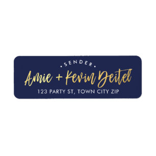 CUSTOM faux gold foil script names navy + gold