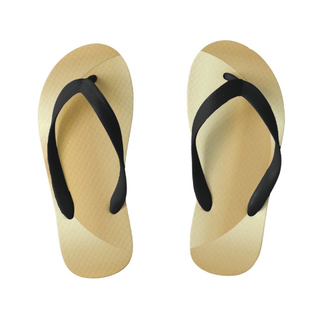 Custom Faux Gold Glamourous Modern Template Kid's Flip Flops (Footbed)
