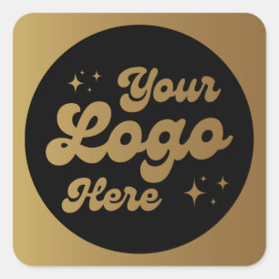 Custom Faux Gold Logo Square Sticker