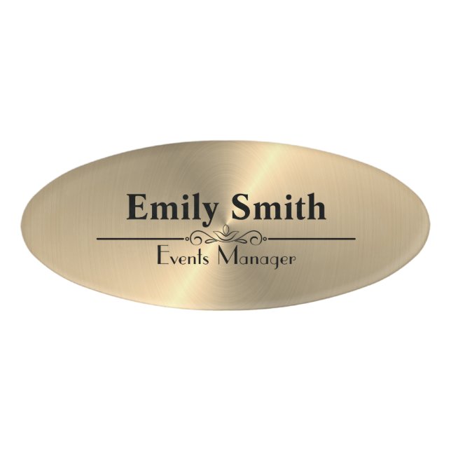 Custom Faux Gold Magnetic Acrylic Name Tag (Front)