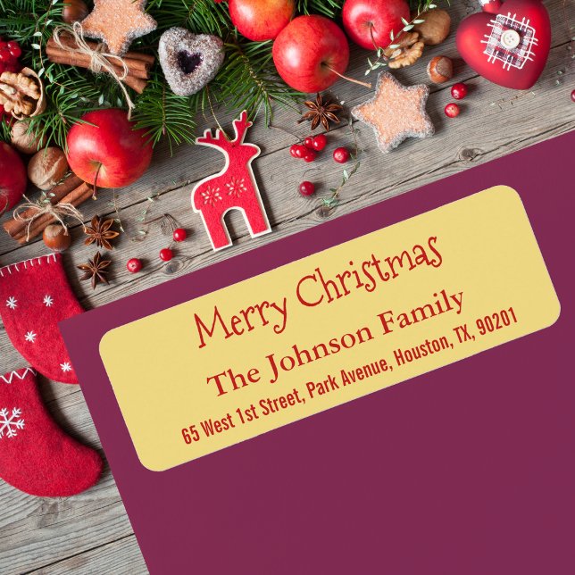 Custom Faux Gold Merry Christmas Return Address (Custom Faux Gold Merry Christmas Return Address Label)