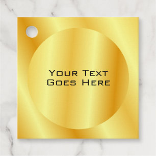 Custom Faux Gold Metallic Look Add Text Template Favour Tags