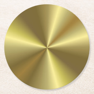 Custom Faux Gold Metallic Look Elegant Blank Round Paper Coaster