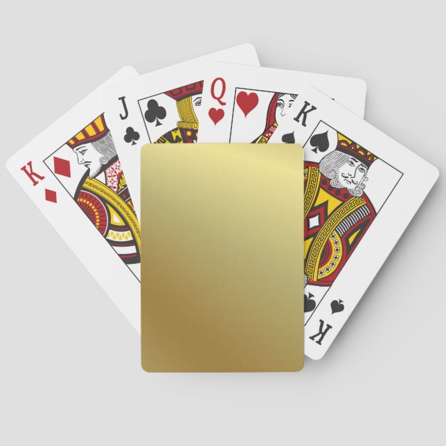 Custom Faux Gold Metallic Look Elegant Modern Playing Cards (Back)