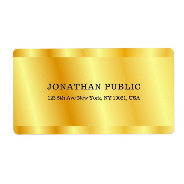 Custom Faux Gold Metallic Look Elegant Template (Front)