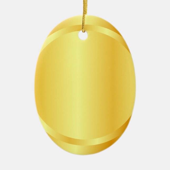 Custom Faux Gold Metallic Look Elegant Template Ceramic Tree Decoration (Front)