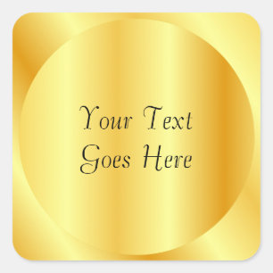 Custom Faux Gold Metallic Look Elegant Template Square Sticker