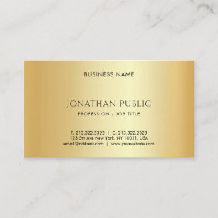 Custom Faux Gold Minimalist Personalised Template Business Card
