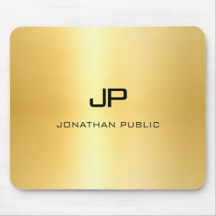 Custom Faux Gold Modern Elegant Template Mouse Mat