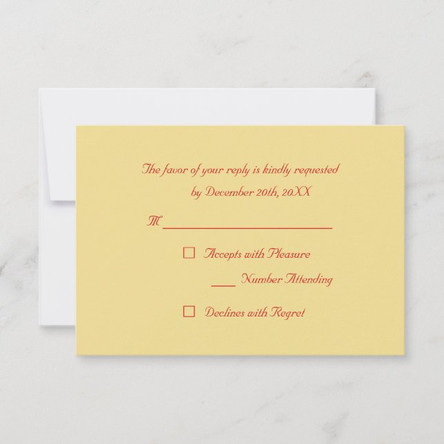 Custom Faux Gold Red Elegant Christmas Party RSVP Card (Front)