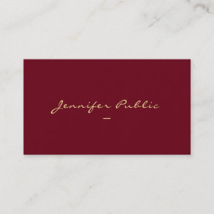 Custom Faux Gold Script Luxe Premium Thick Business Card