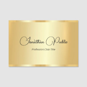 Custom Faux Gold Script Template Typography Name Tag