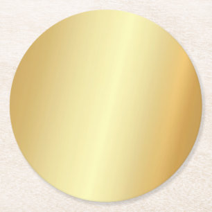 Custom Faux Gold Template Elegant Modern Blank Round Paper Coaster