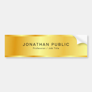 Custom Faux Gold Template Modern Glamourous Bumper Sticker