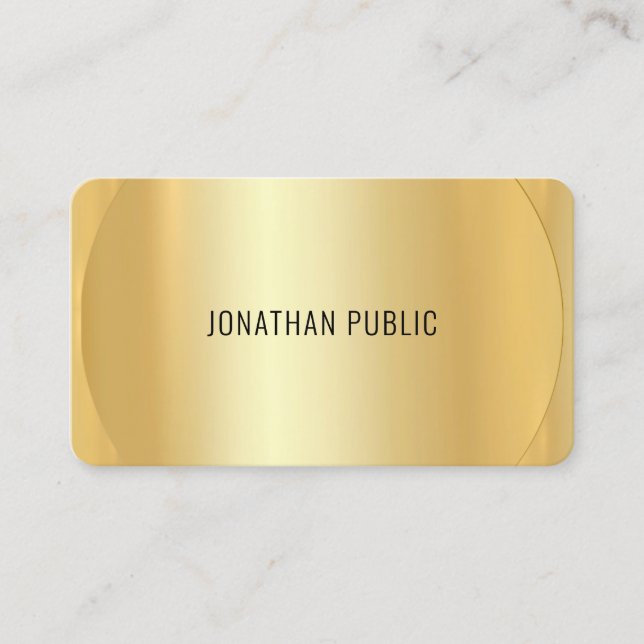 Custom Faux Gold Template Professional Modern Business Card (Front)