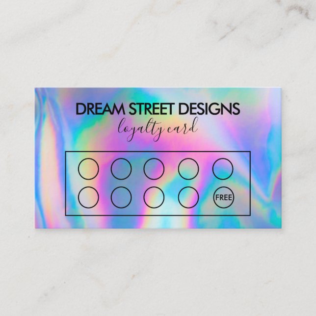 Custom Faux Holographic Loyalty Card (Front)