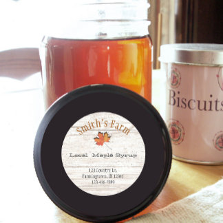 Custom Faux Leaf Cutout Maple Syrup Round Sticker